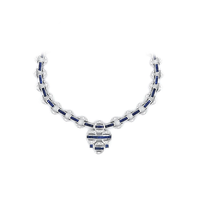 Dây chuyền vàng trắng đính pha lê Swarovski