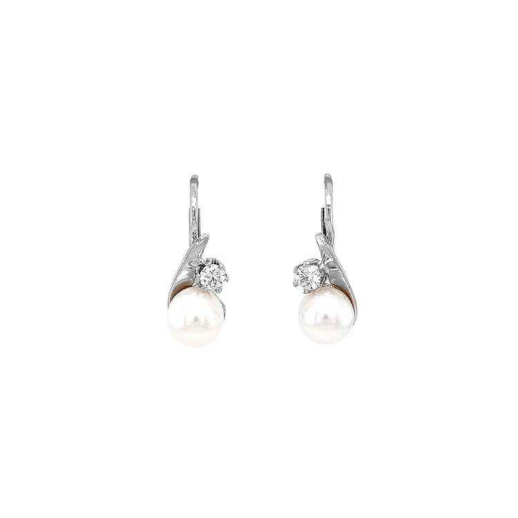 Bông tai đính ngọc trai và đá zirconia thanh lịch