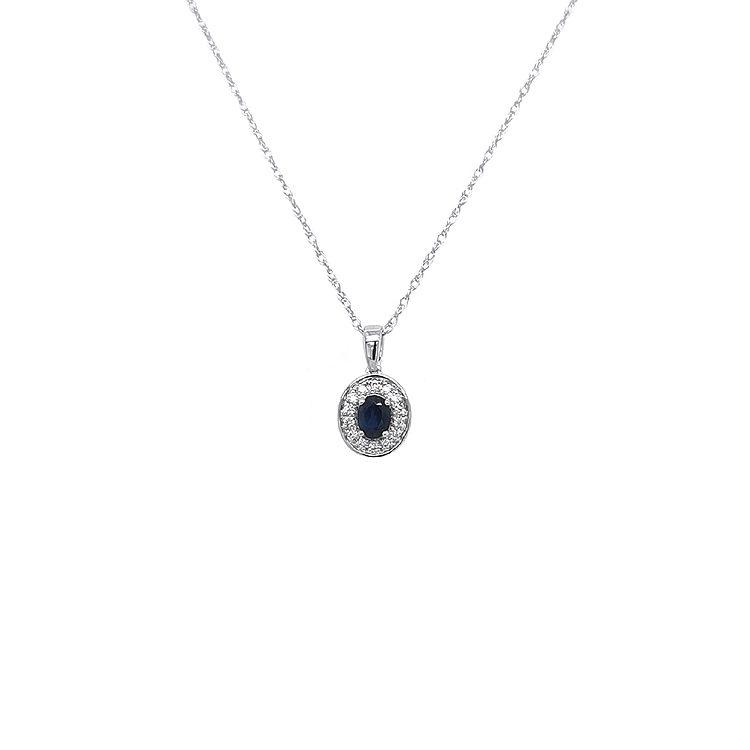 Dây chuyền vàng cao cấp gắn đá sapphire và kim cương