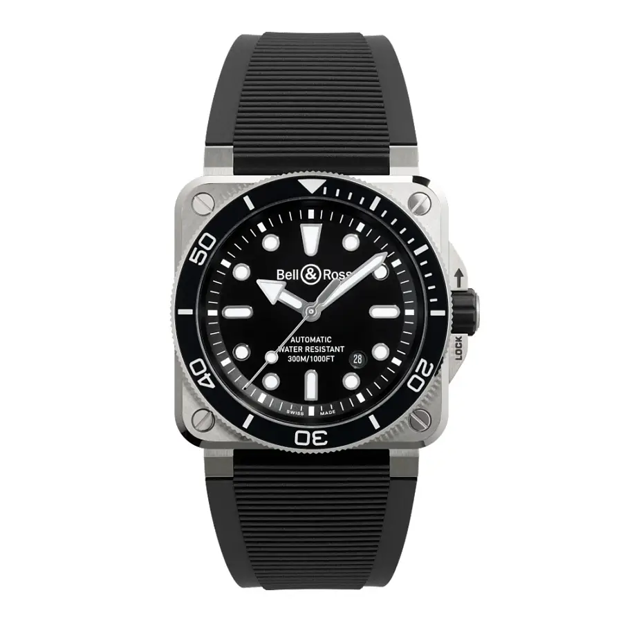 Bell &amp; Ross BR 03 Diver Đen Thép BR03A-D-BL-ST/SRB