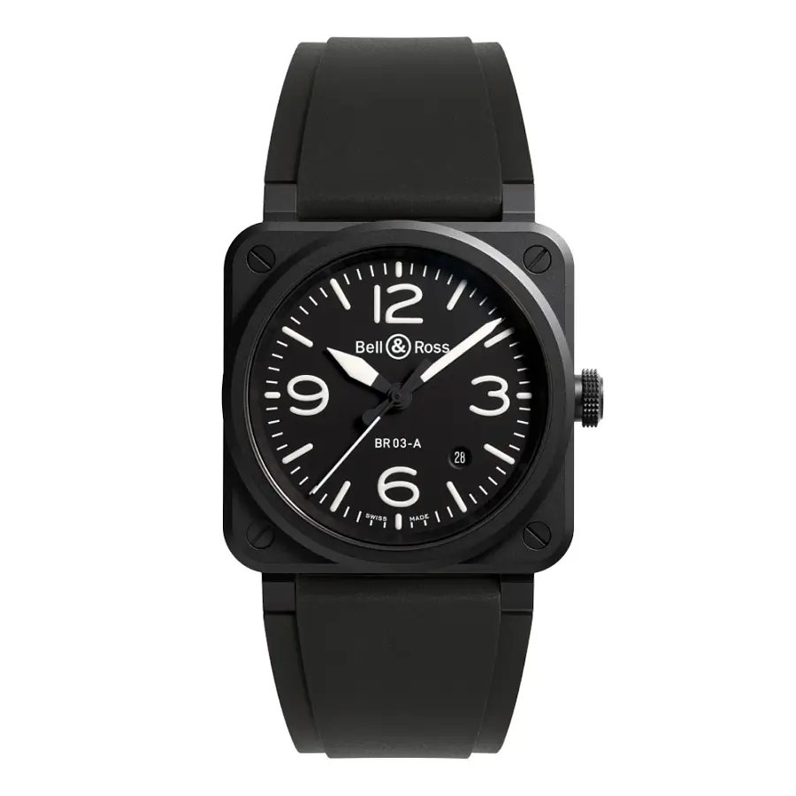 Bell &amp; Ross BR 03 Đen Mờ BR03A-BL-CE/SRB