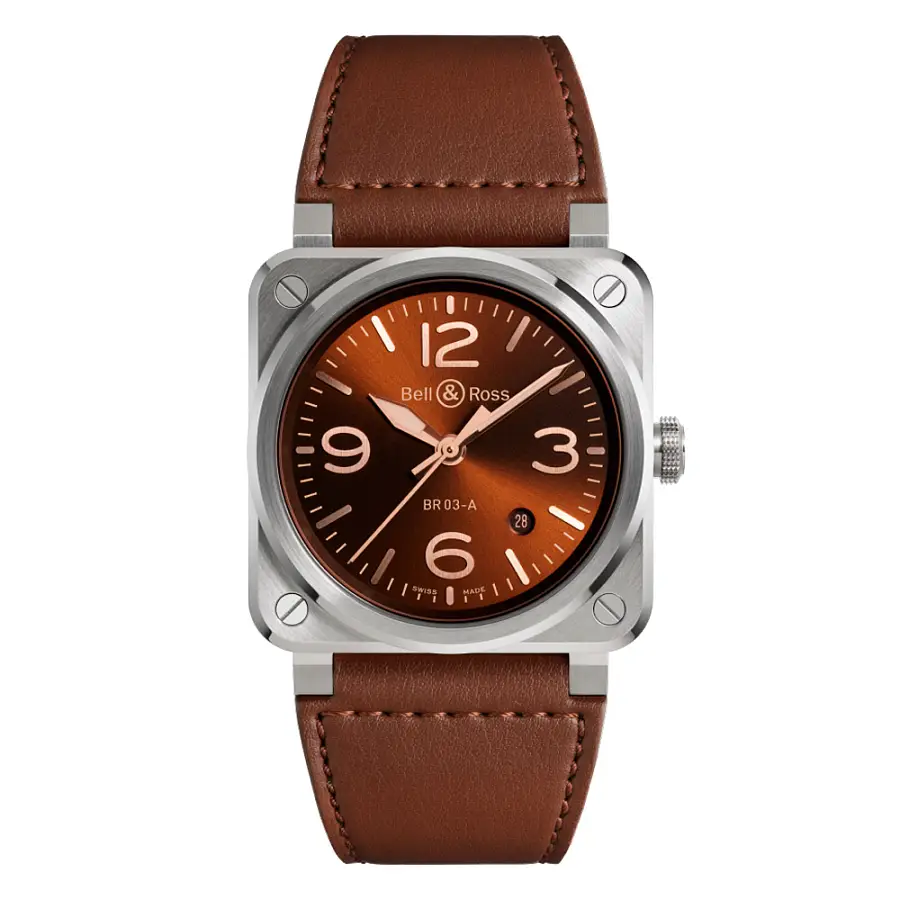 Bell &amp; Ross Mẫu mới BR 03 Golden Heritage BR03A-GH-ST/SCA