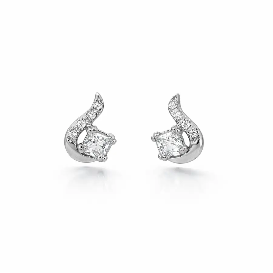 Khuyên tai với đá zircon lấp lánh trong thiết kế hiện đại