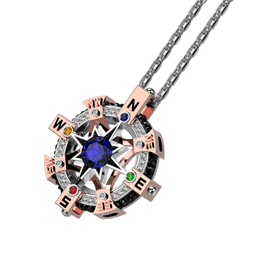 Mặt dây chuyền vàng Zancan Black Magic Magnum EC613BR