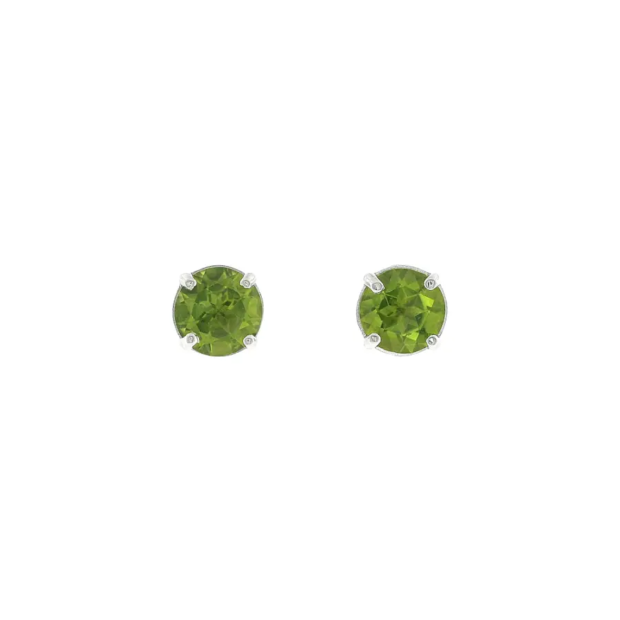 Hoa tai vàng trắng 18K gắn peridot 3,80 ct