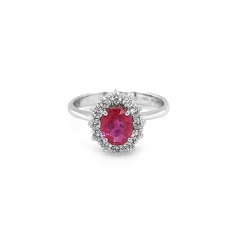 Nhẫn vàng đính ruby và kim cương