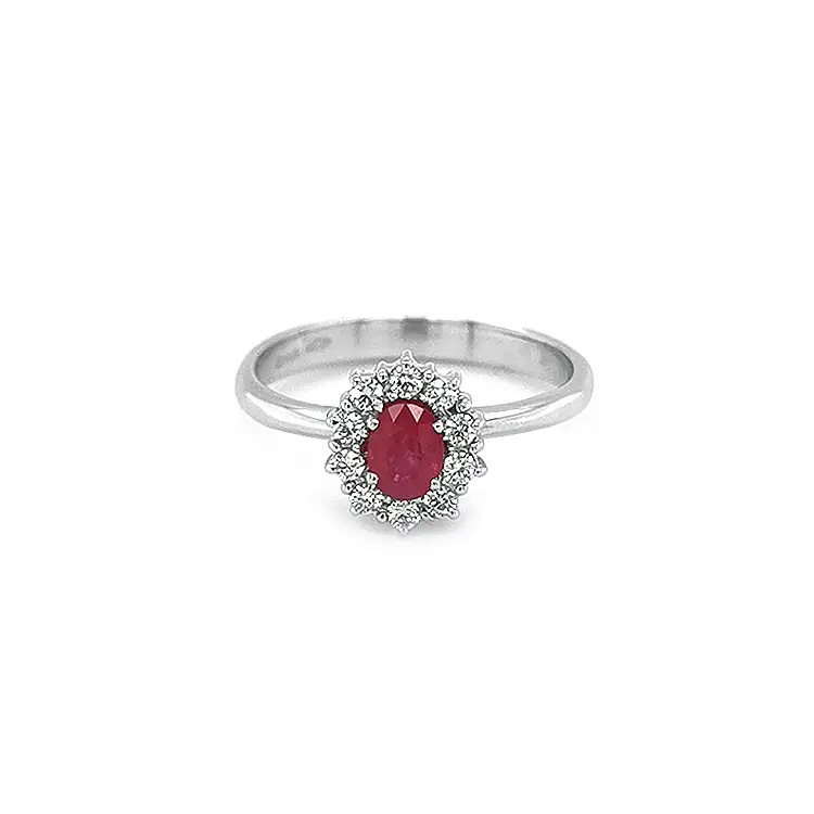 Nhẫn vàng đính ruby và kim cương