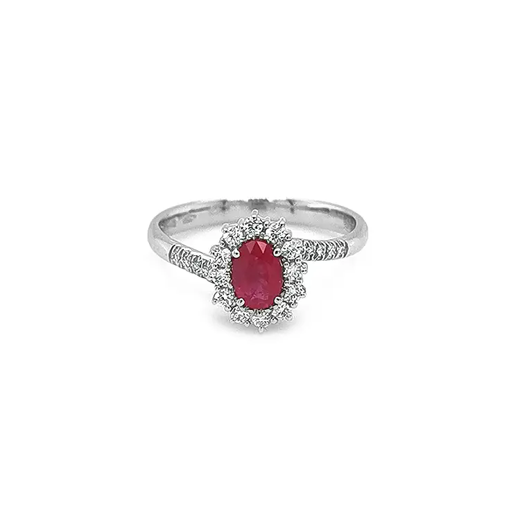 Nhẫn vàng đính ruby và kim cương