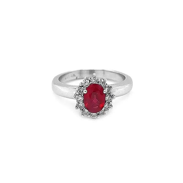 Nhẫn vàng đính ruby và kim cương