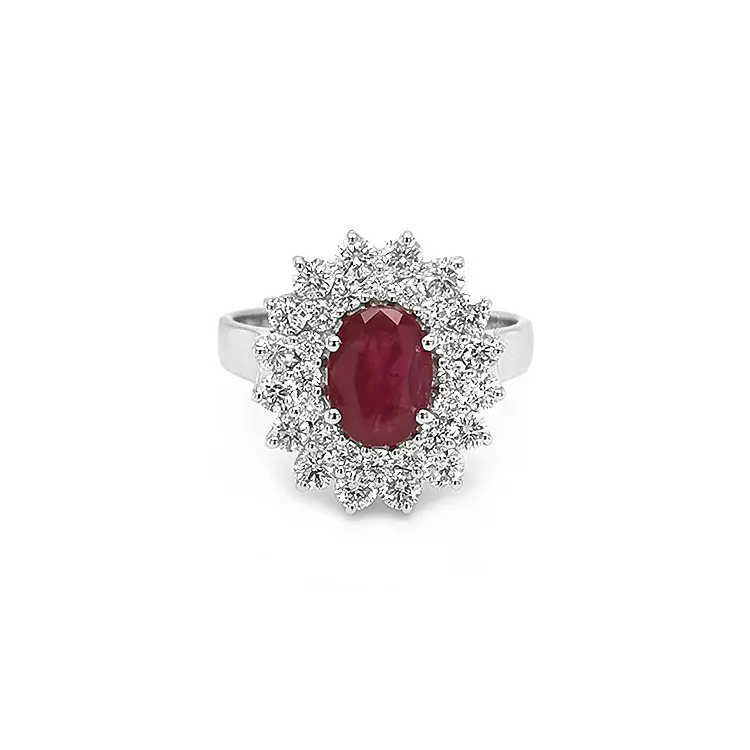 Nhẫn vàng đính ruby và kim cương