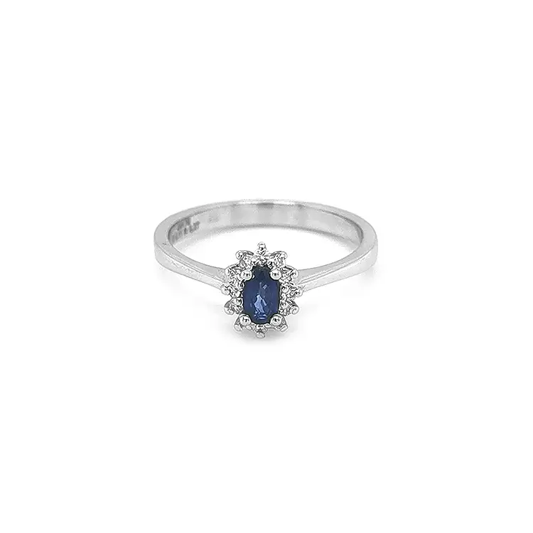 Nhẫn vàng đính sapphire và kim cương