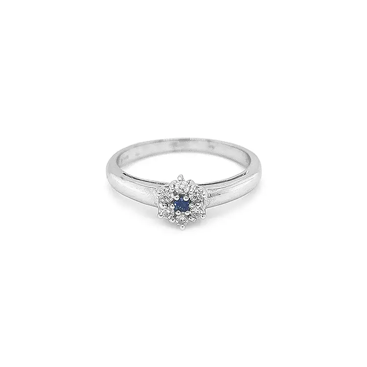 Nhẫn vàng đính sapphire và kim cương