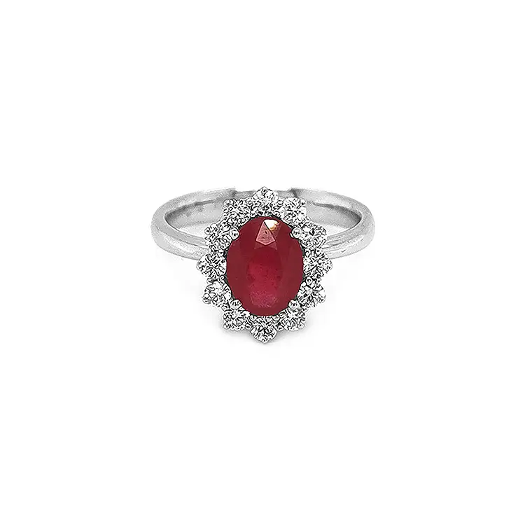 Nhẫn vàng đính ruby và kim cương