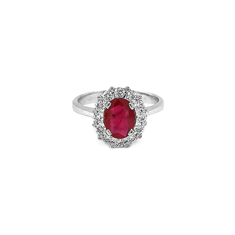 Nhẫn vàng đính ruby và kim cương