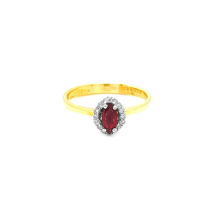Nhẫn vàng đính ruby và kim cương