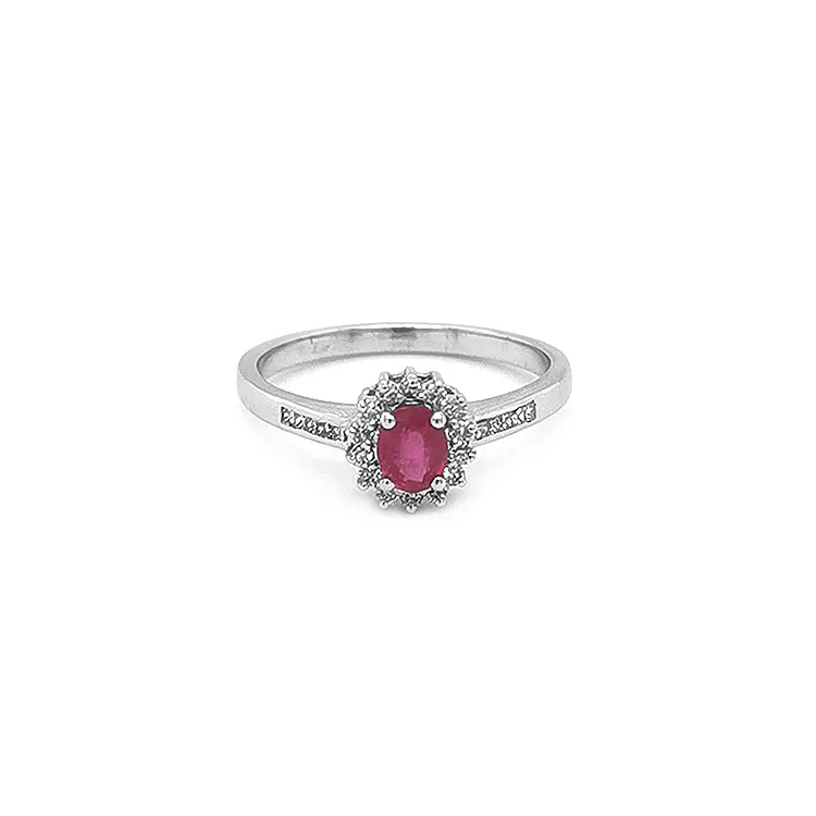 Nhẫn vàng đính ruby và kim cương