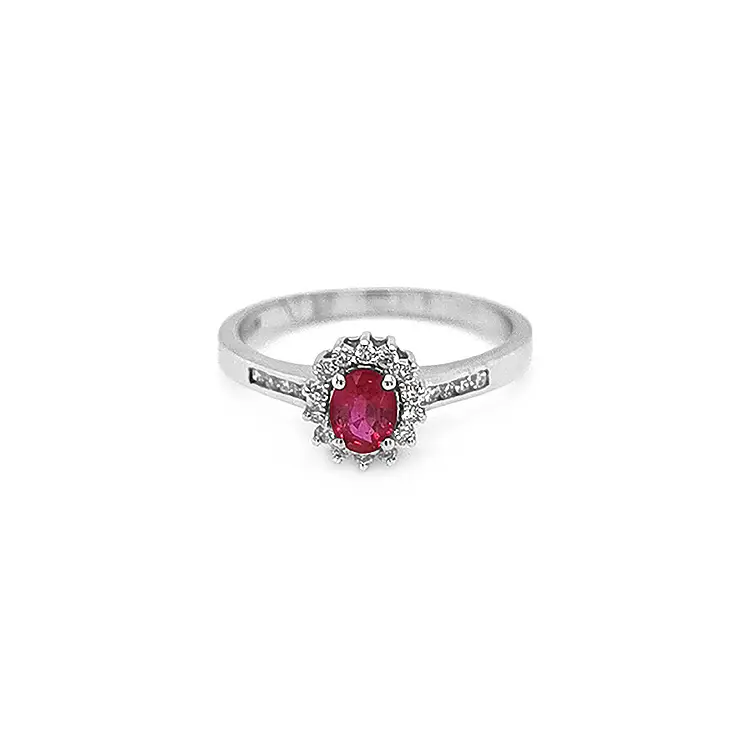 Nhẫn vàng đính ruby và kim cương