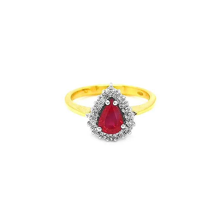 Nhẫn vàng đính ruby và kim cương