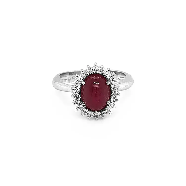 Nhẫn vàng đính ruby và kim cương