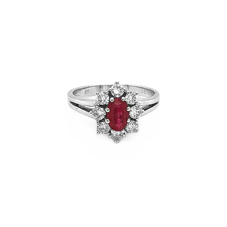 Nhẫn vàng đính ruby và kim cương