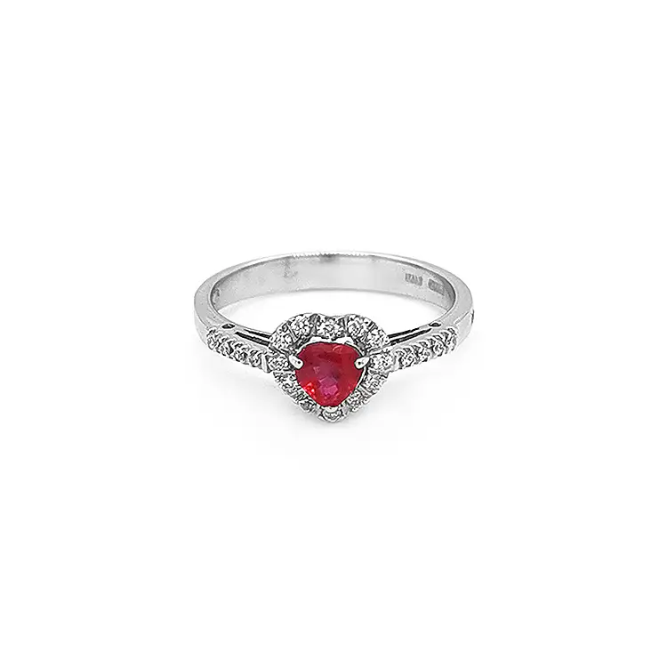 Nhẫn vàng đính ruby và kim cương