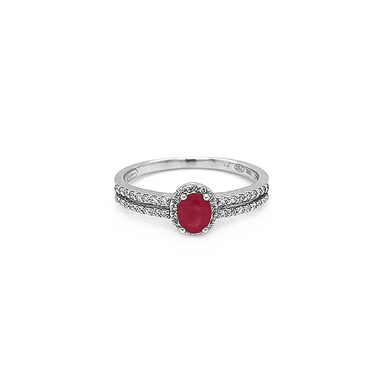 Nhẫn vàng đính ruby và kim cương