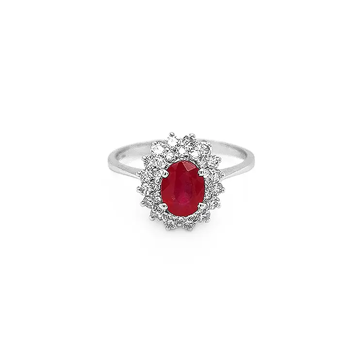 Nhẫn vàng đính ruby và kim cương