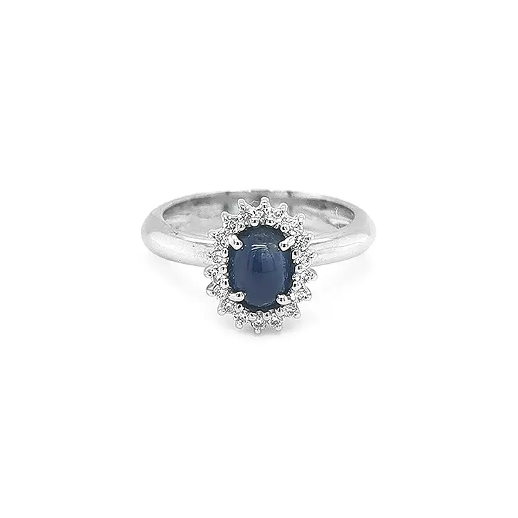 Nhẫn vàng đính sapphire và kim cương