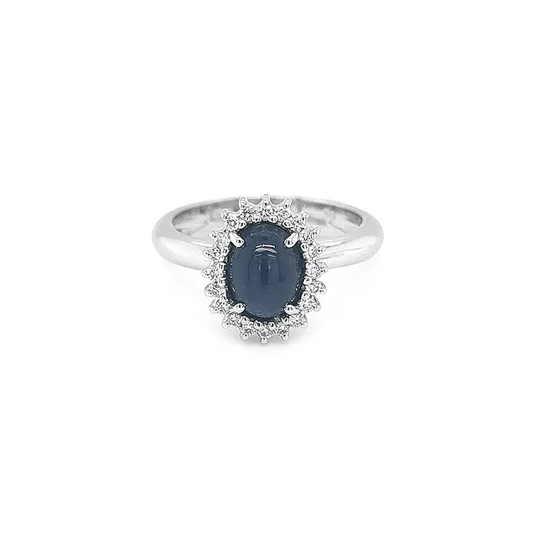 Nhẫn vàng đính sapphire và kim cương