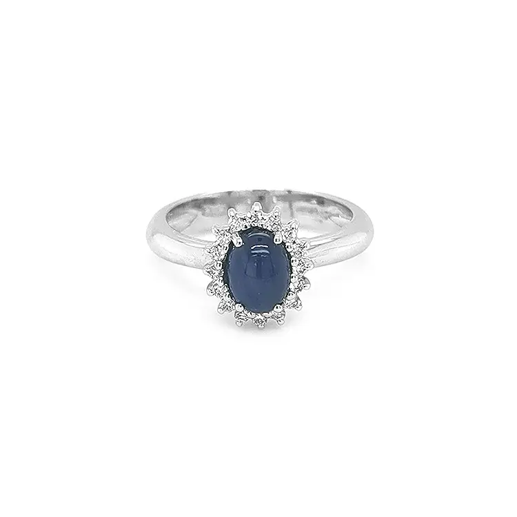 Nhẫn vàng đính sapphire và kim cương