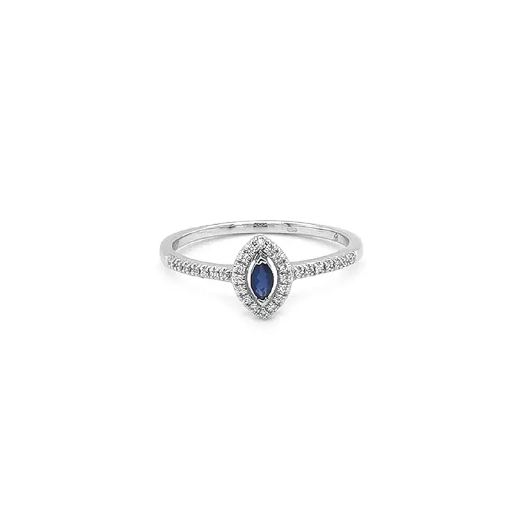 Nhẫn vàng đính sapphire và kim cương