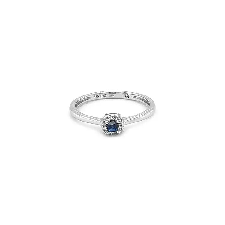 Nhẫn vàng đính sapphire và kim cương