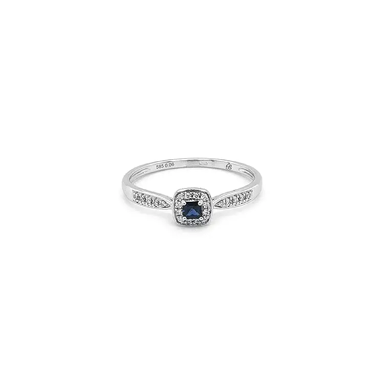 Nhẫn vàng đính sapphire và kim cương