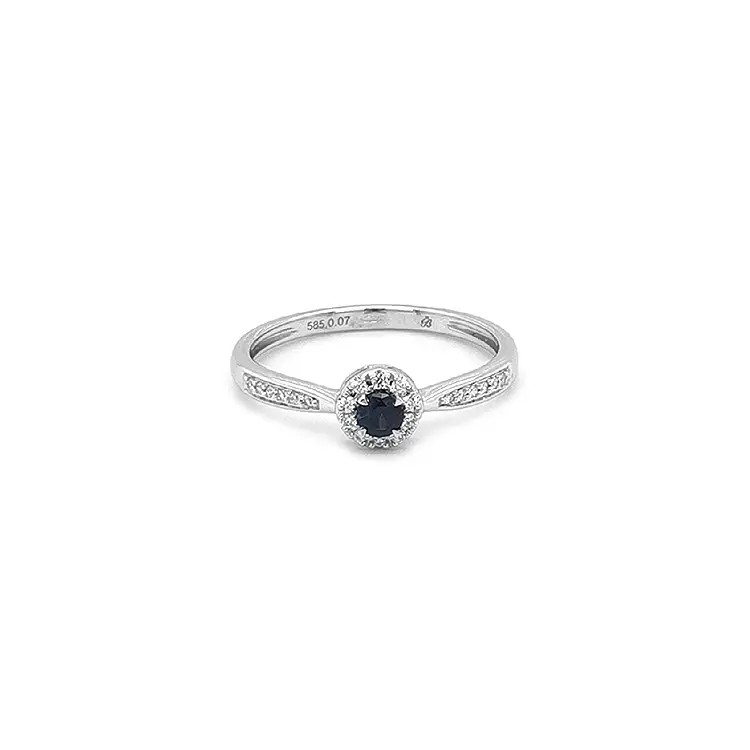 Nhẫn vàng đính sapphire và kim cương