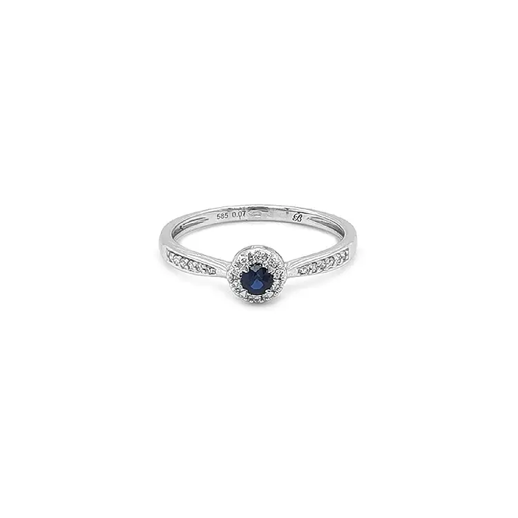 Nhẫn vàng đính sapphire và kim cương