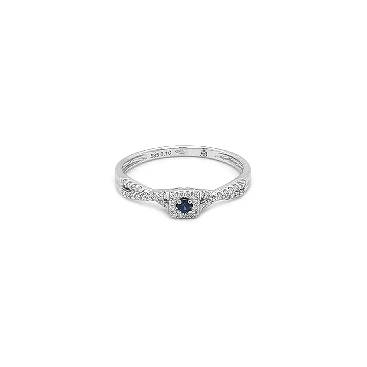 Nhẫn vàng đính sapphire và kim cương