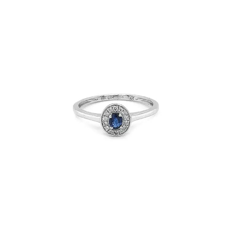 Nhẫn vàng đính sapphire và kim cương