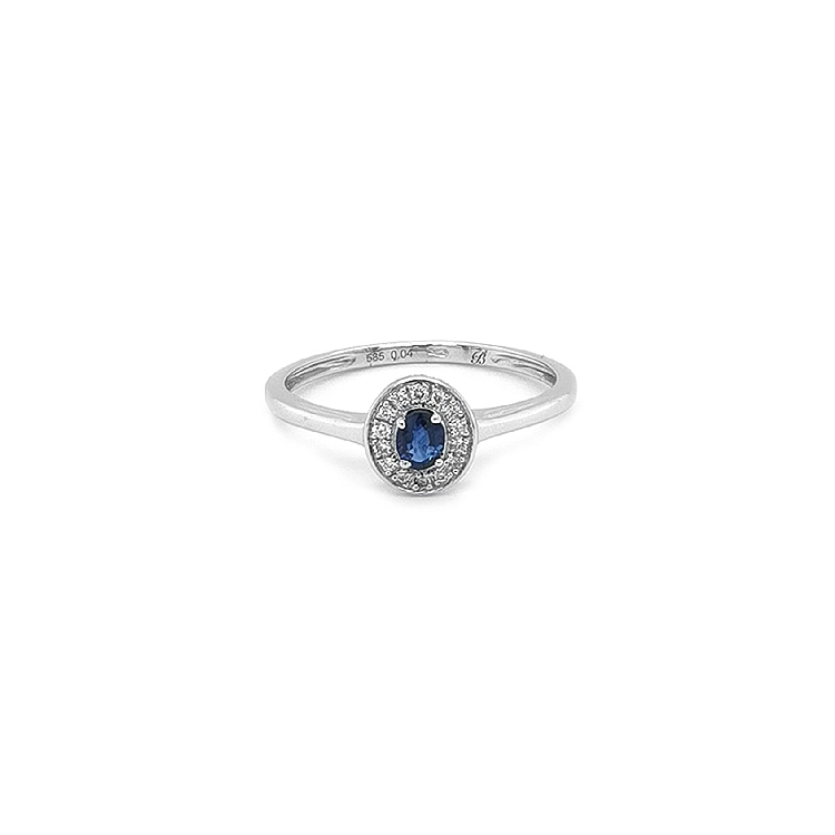 Nhẫn vàng đính sapphire và kim cương