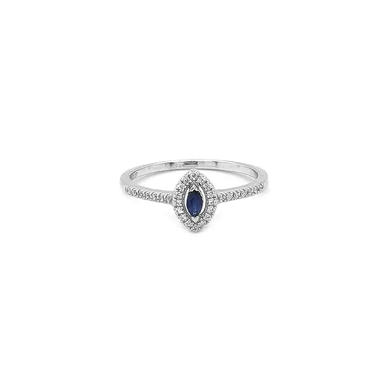 Nhẫn vàng đính sapphire và kim cương