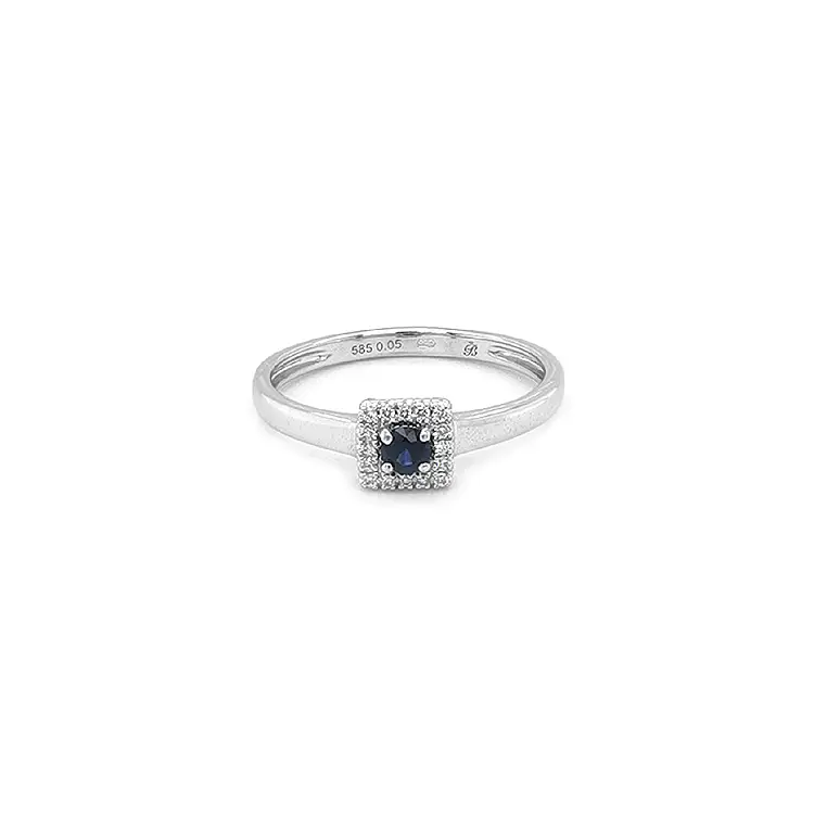 Nhẫn vàng đính sapphire và kim cương