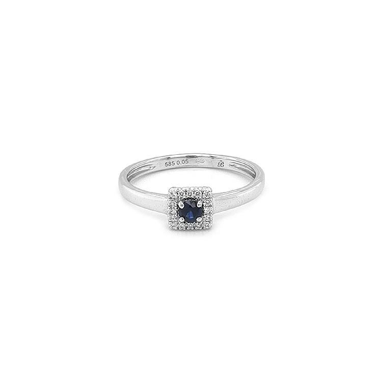 Nhẫn vàng đính sapphire và kim cương