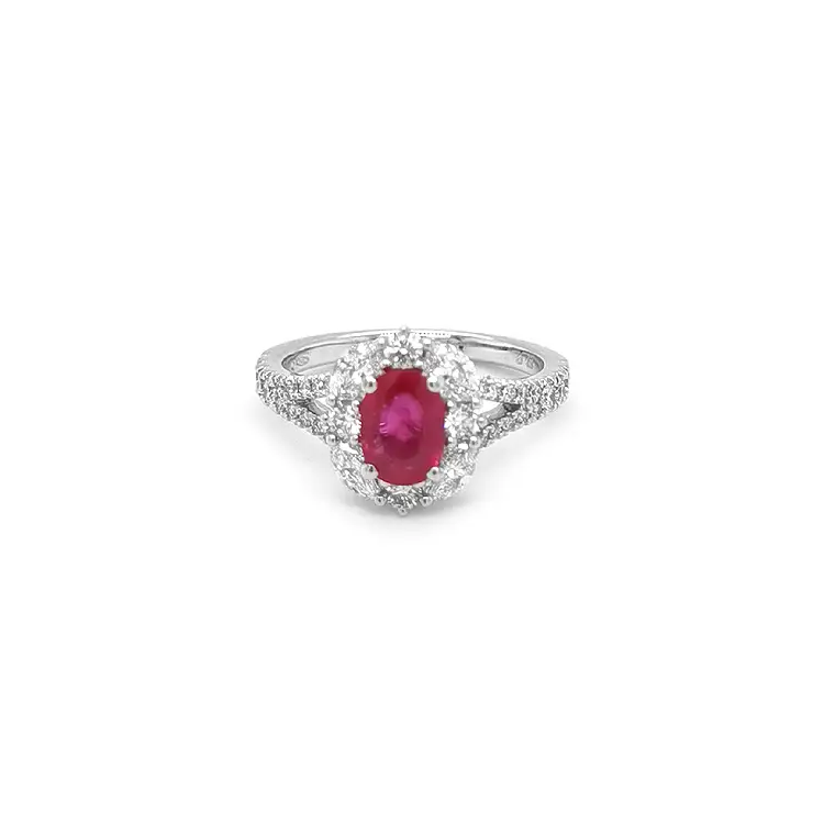 Nhẫn vàng Crivelli đính ruby và kim cương
