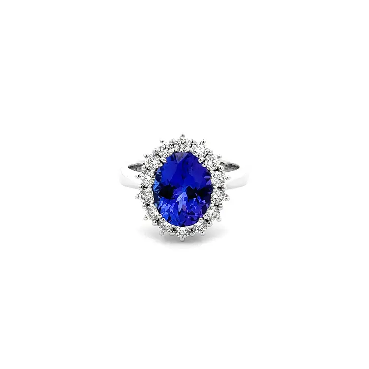 Nhẫn vàng đính Tanzanite và kim cương