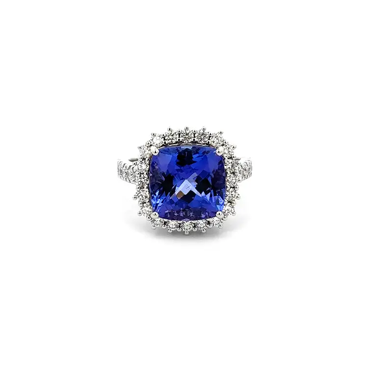 Nhẫn kim cương với đá Tanzanite