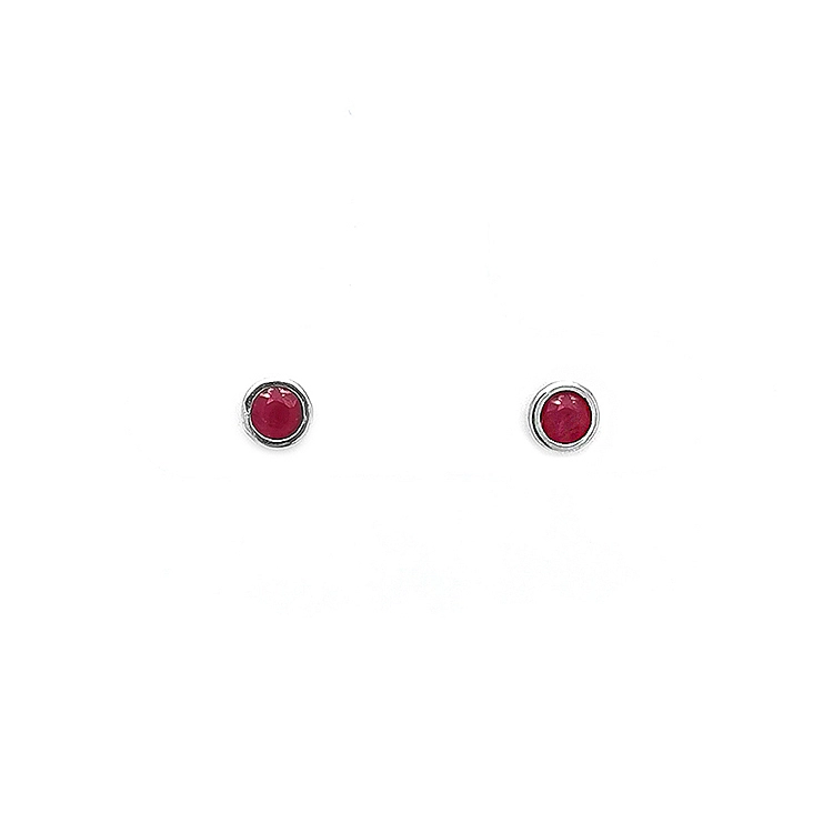 Vòng tai vàng đính ruby