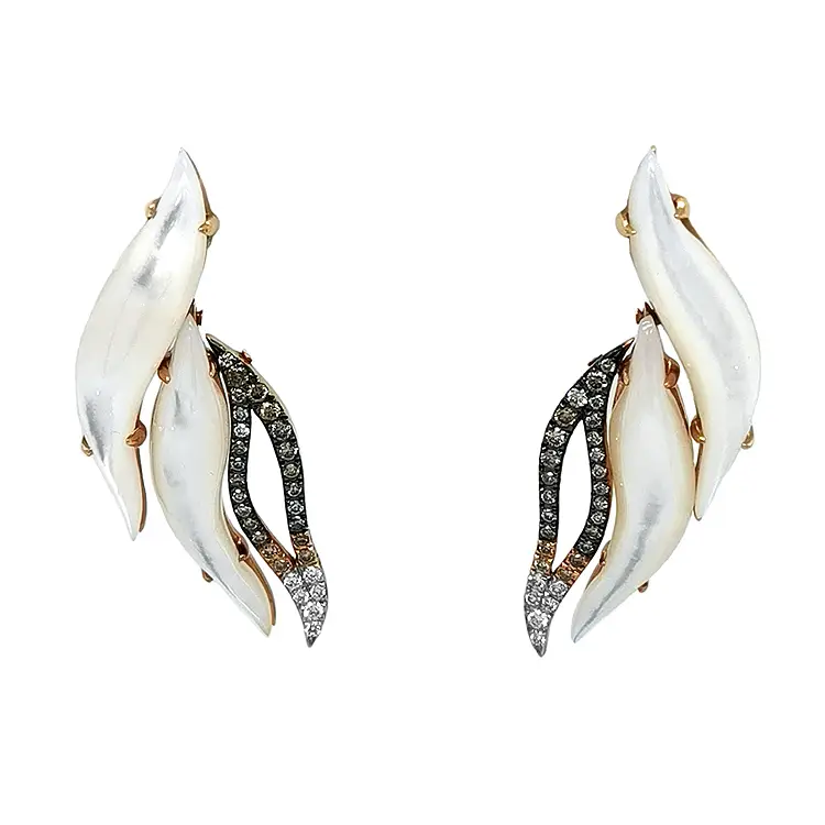 Vòng tai vàng đính ngọc trai và kim cương