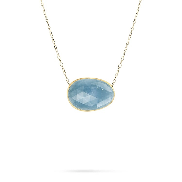 Vòng cổ vàng với đá aquamarine Marco Bicego Lunaria