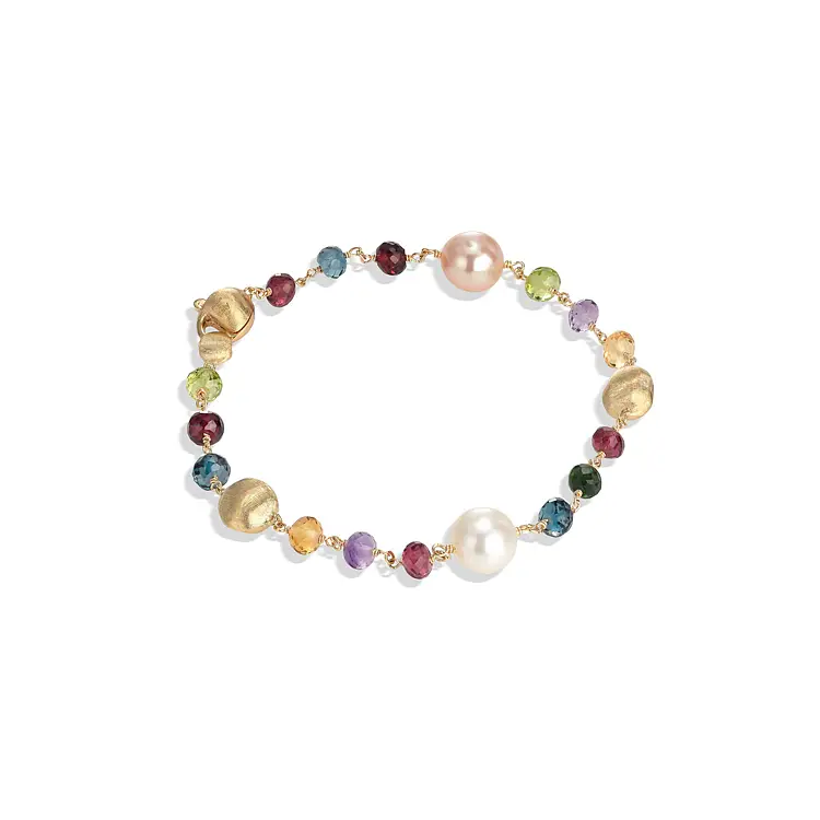 Vòng tay vàng Marco Bicego Africa với ngọc trai và đá quý bán quý