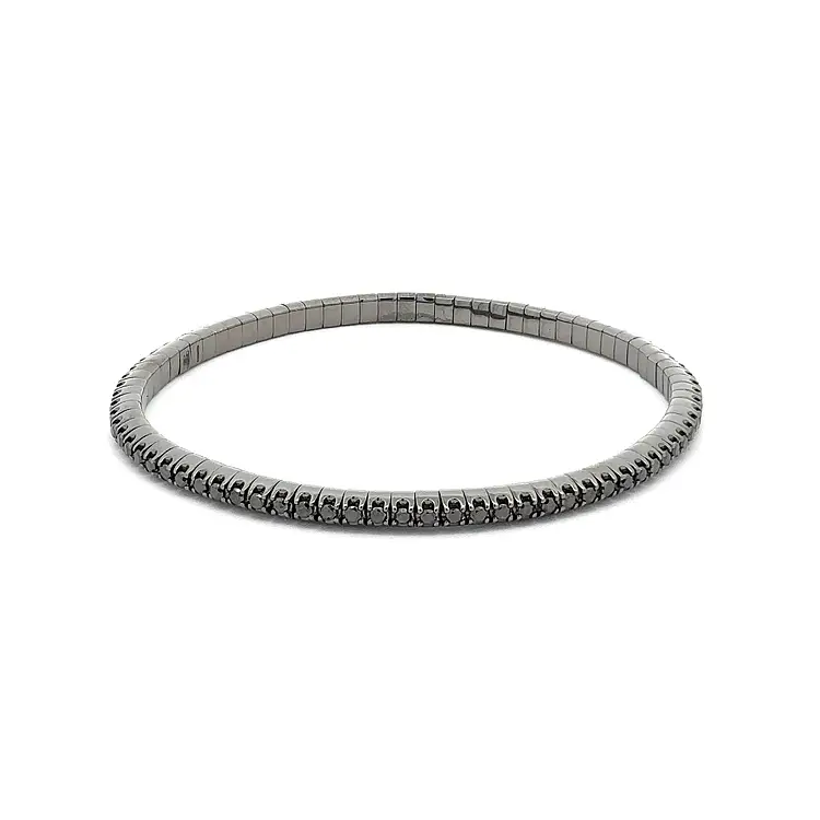 Vòng tay tennis với kim cương đen và vàng