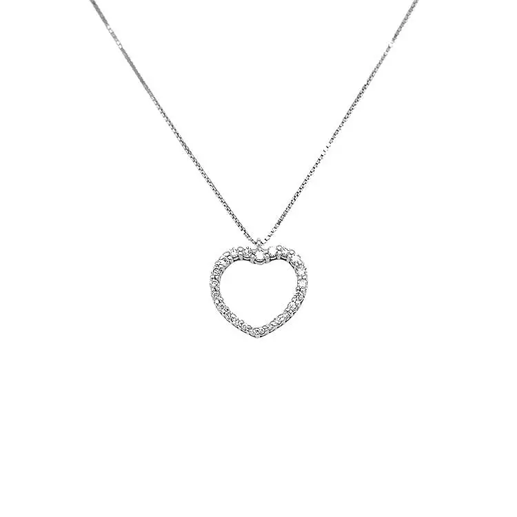 Mặt dây chuyền hình trái tim bằng vàng đính kim cương